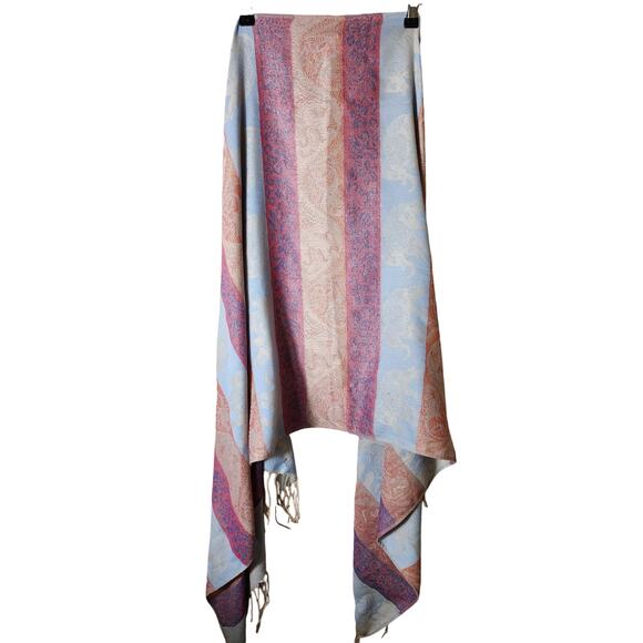 PASHMINA Multicolored Soft 100% Cashmere Scarf 27"x70" - Picture 1 of 8